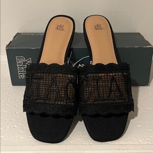 Wild Fable Black Lace Slide Sandals size 9 women